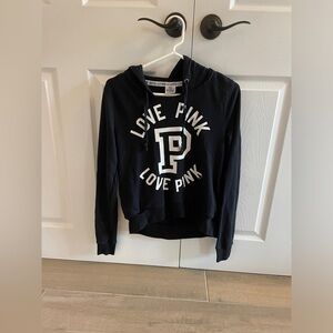 Victorias Secret Pink Pullover Cropped Hoodie